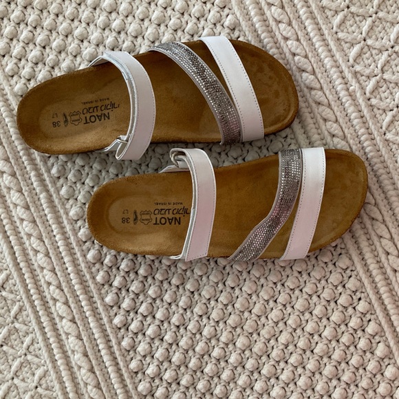 Naot White and Silver Strappy Sandals - Picture 2 of 9